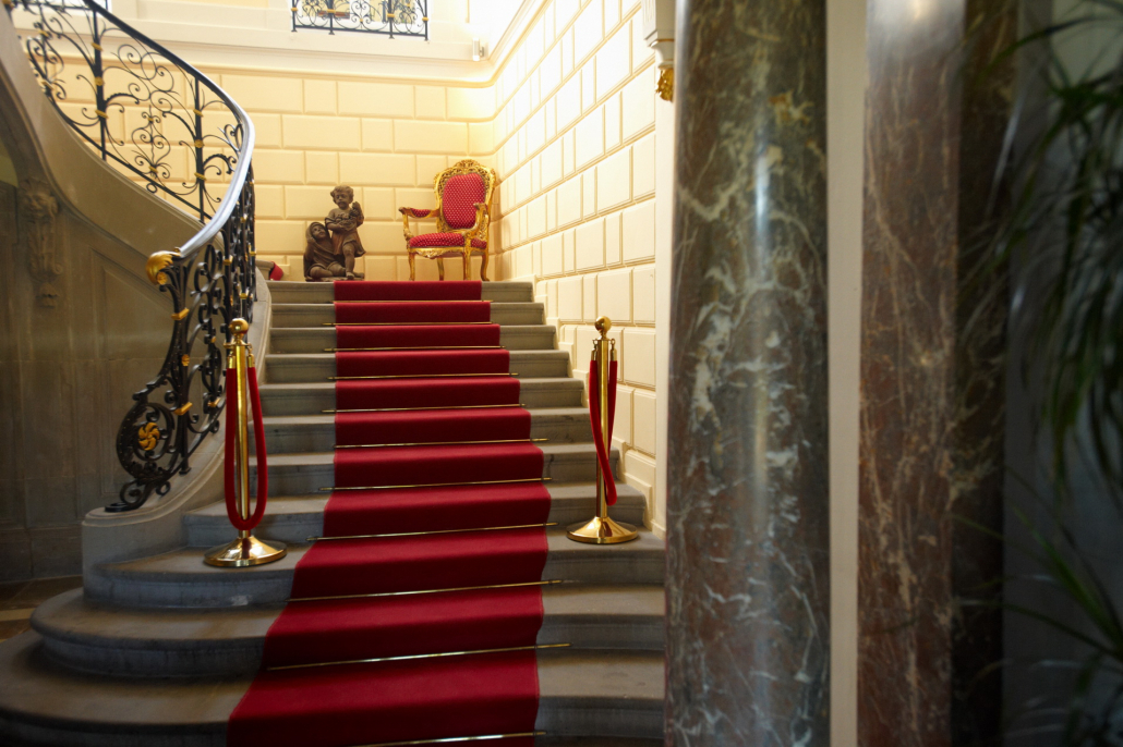 Front Staircase in the Foyer of the Chateau de Pourtales